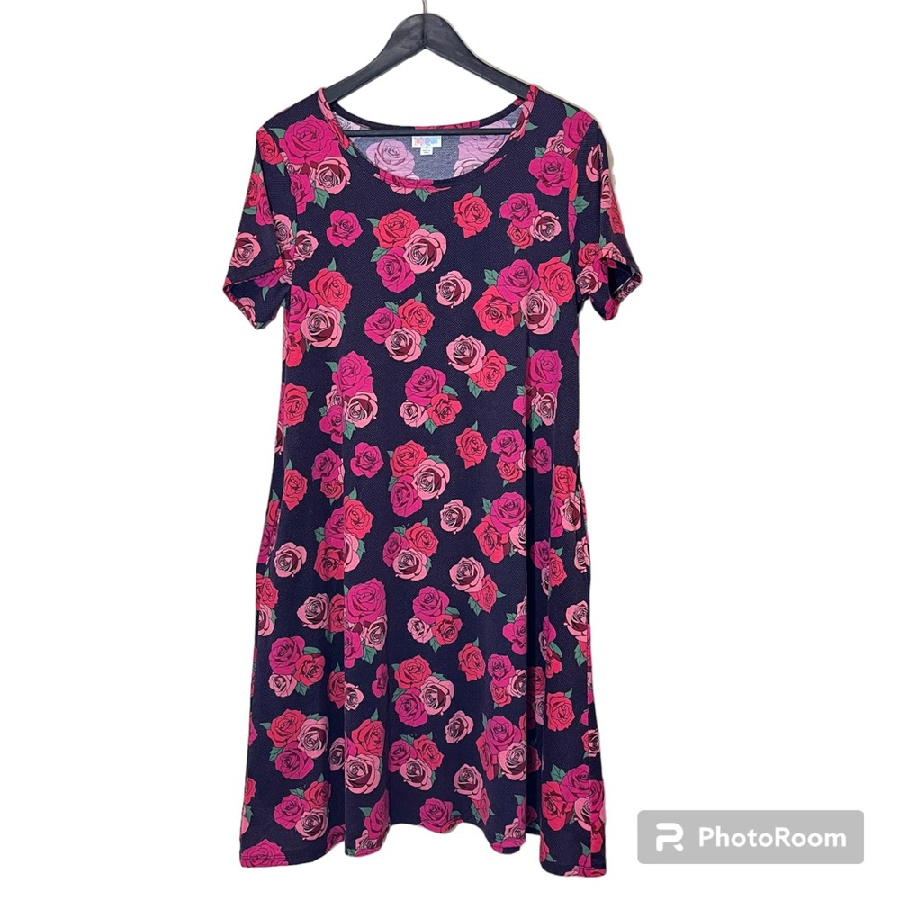 LuLaRoe Caravan Route Rose Pattern Swing Dress